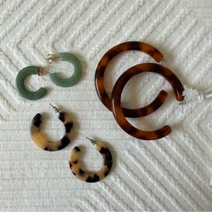 Machete Hoop Earrings - 3 Pairs